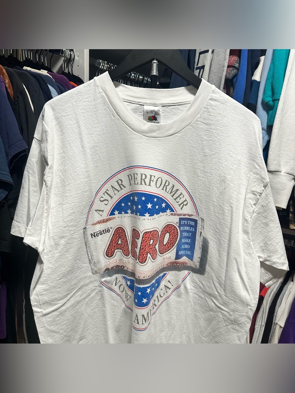Vintage 90s Nestle Aero Chocolate Candy Promo T-shirt Size XL